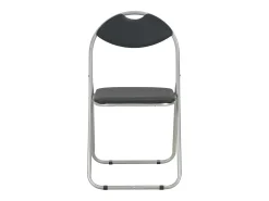Juego de 4 sillas de comedor plegables de piel sintética negra