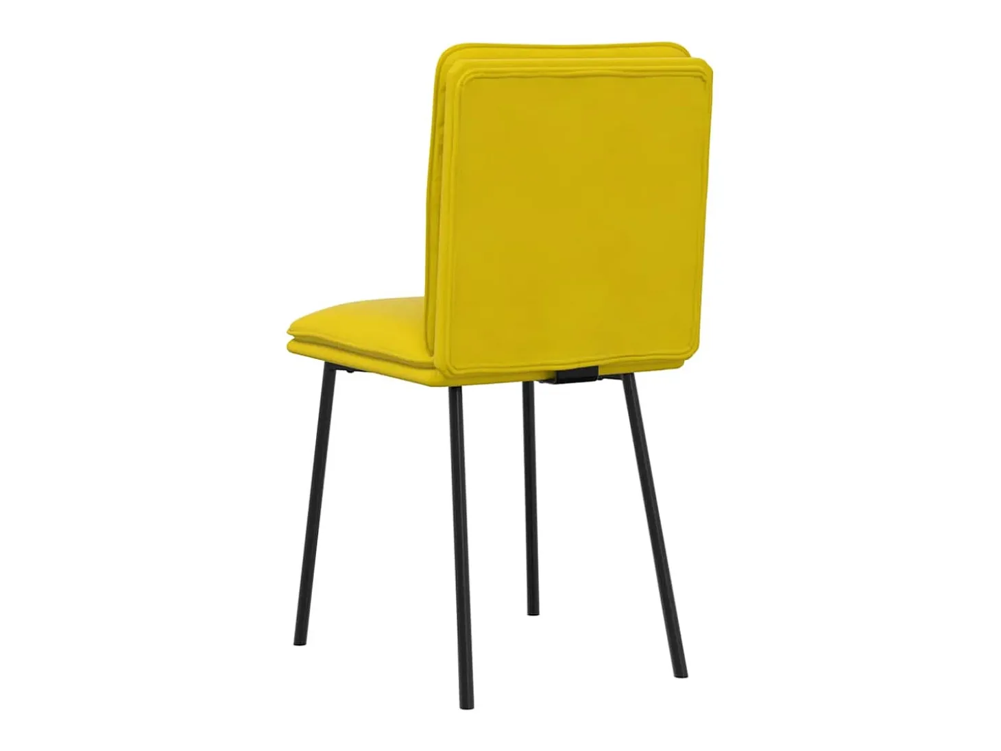 Juego de 2 sillas de comedor de terciopelo amarillo