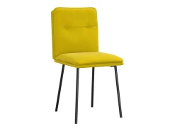 Juego de 2 sillas de comedor de terciopelo amarillo