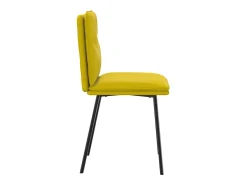 Juego de 2 sillas de comedor de terciopelo amarillo
