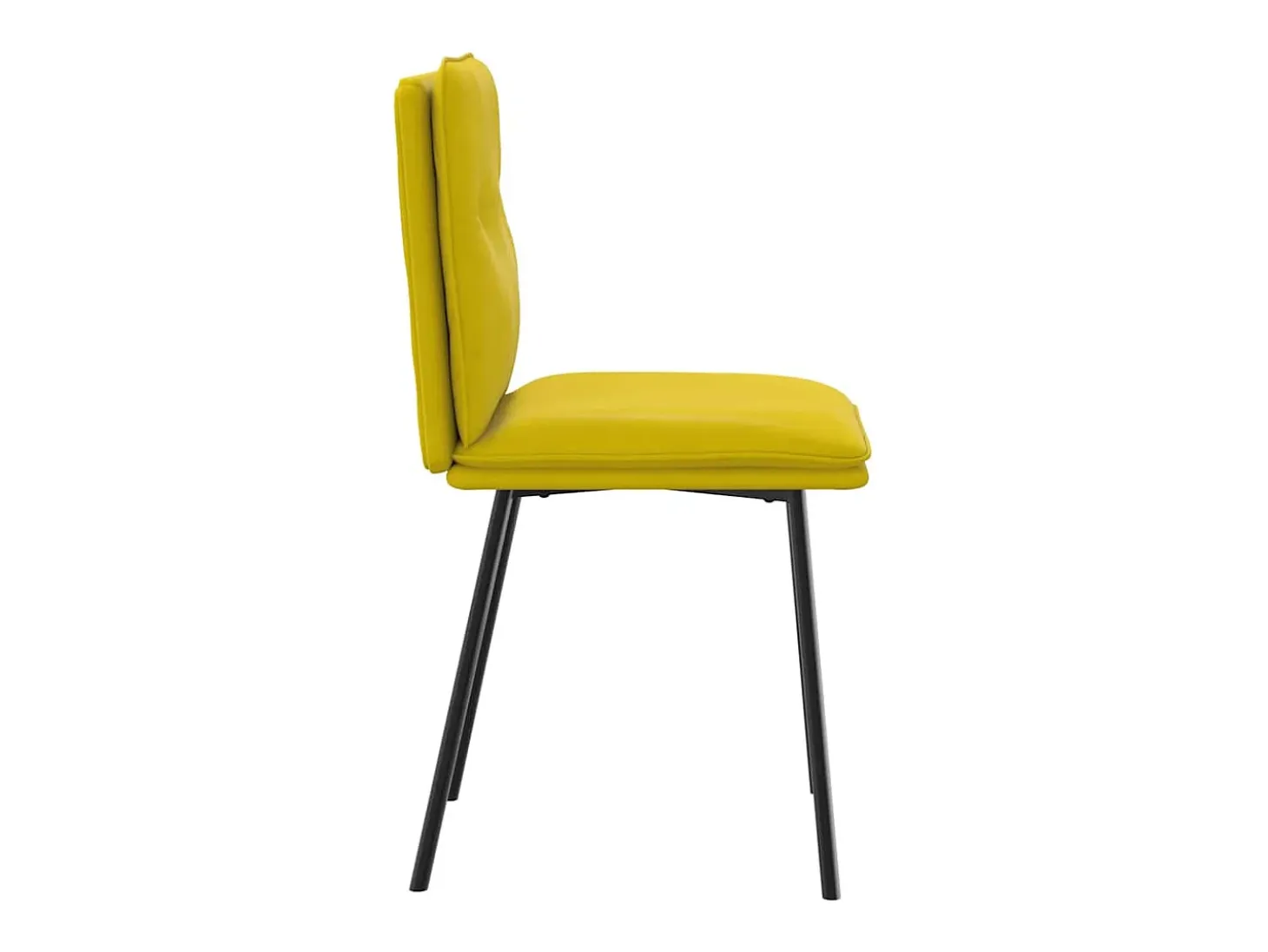 Juego de 2 sillas de comedor de terciopelo amarillo