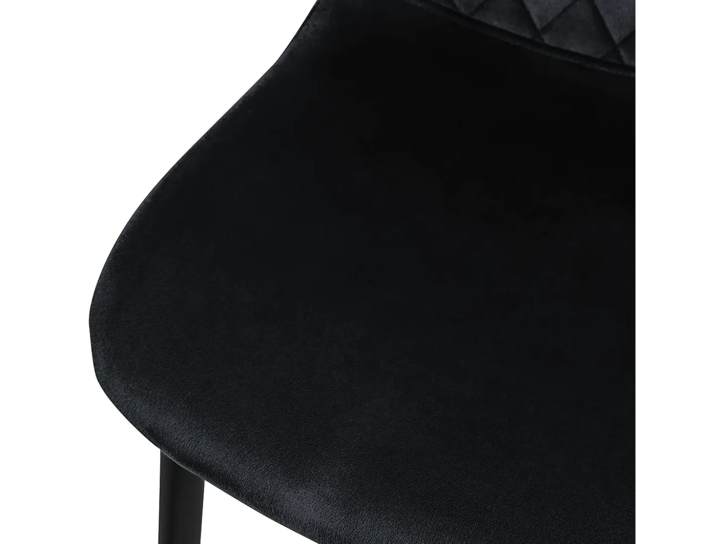 Juego de 4 sillas de comedor tapizadas en terciopelo negro con patas de metal incl. material de montaje ML-Design