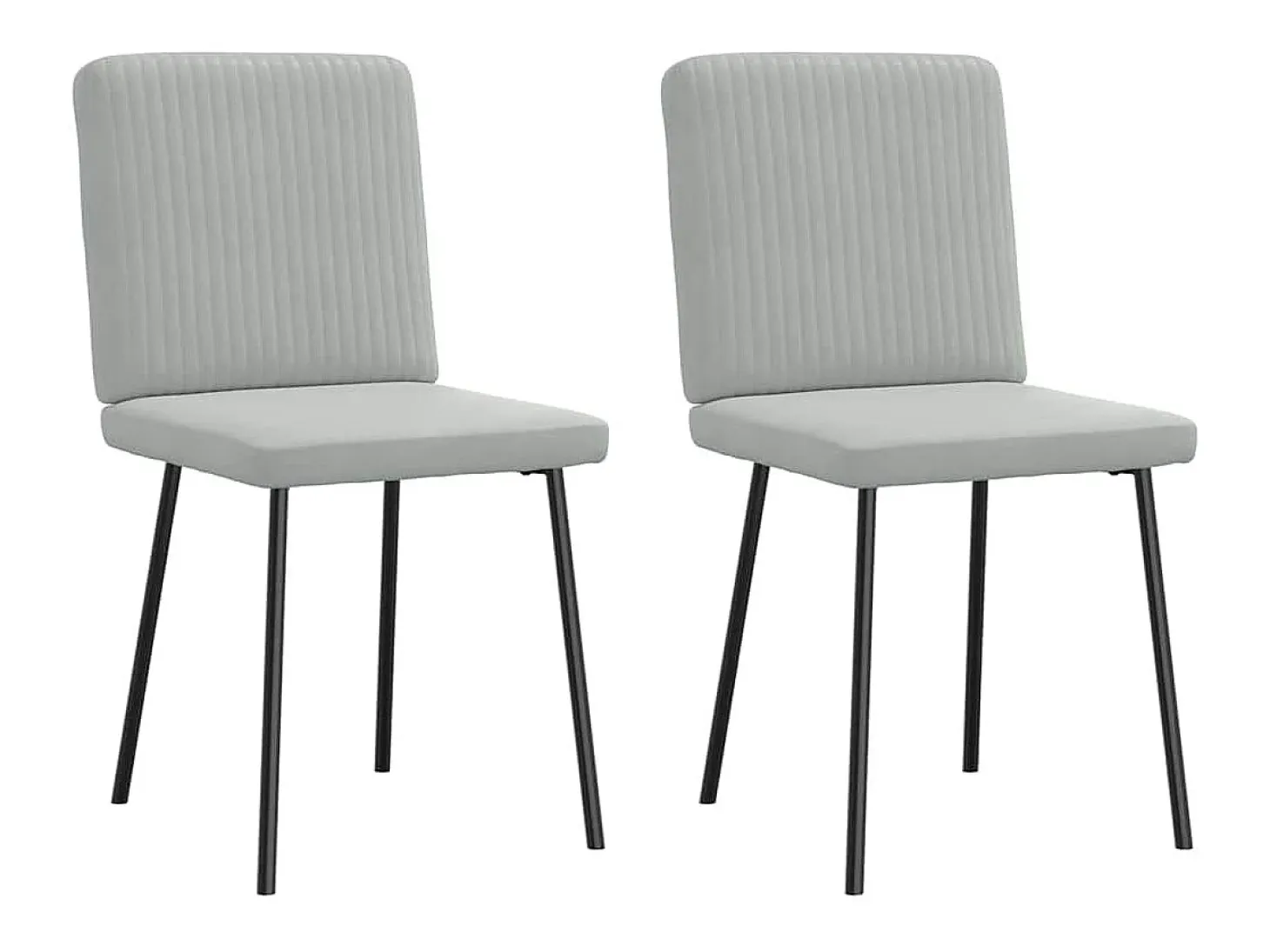Juego de 2 sillas de comedor en terciopelo gris claro