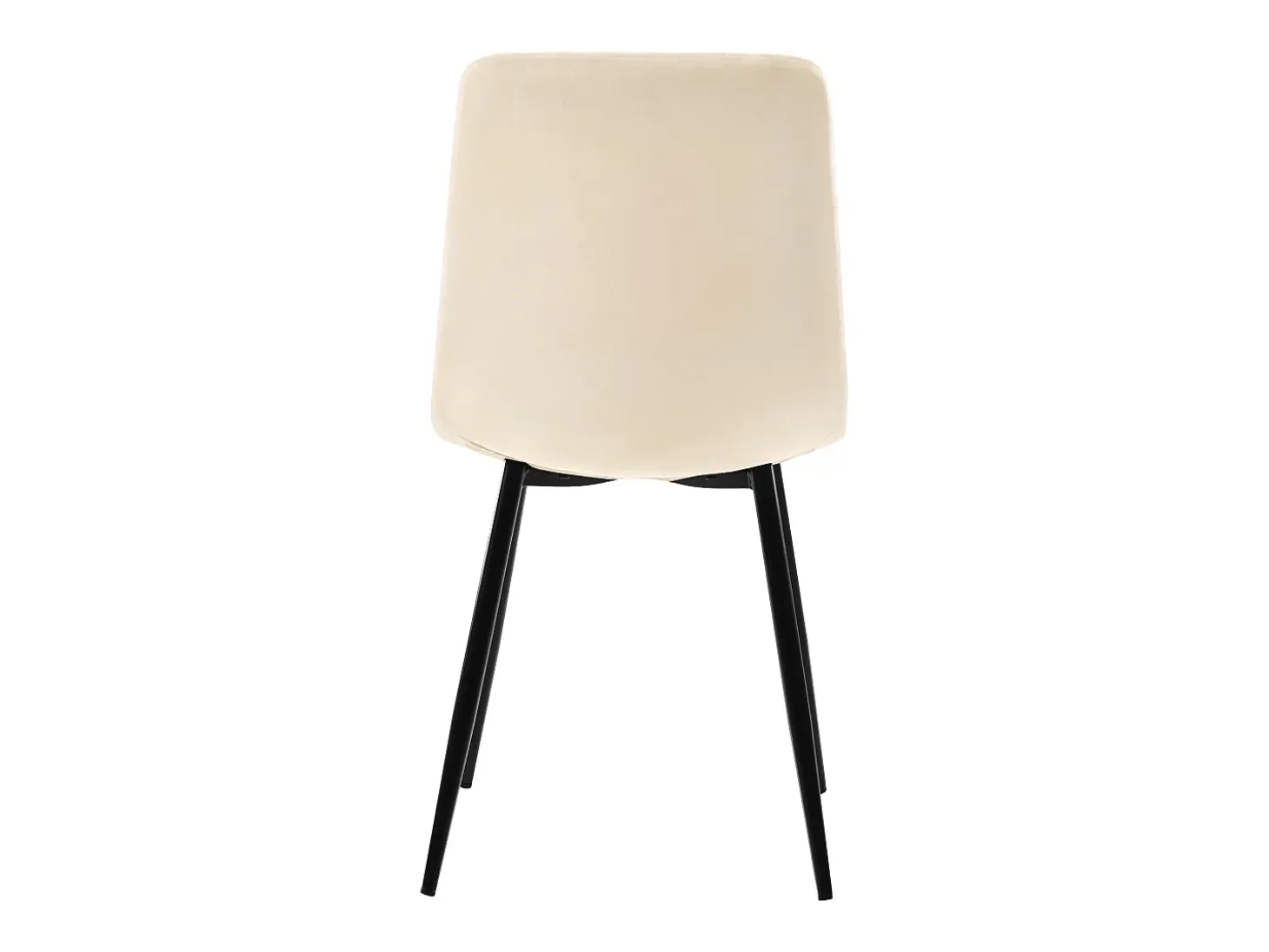 Juego de 4 sillas de comedor de terciopelo - patas de metal - beige