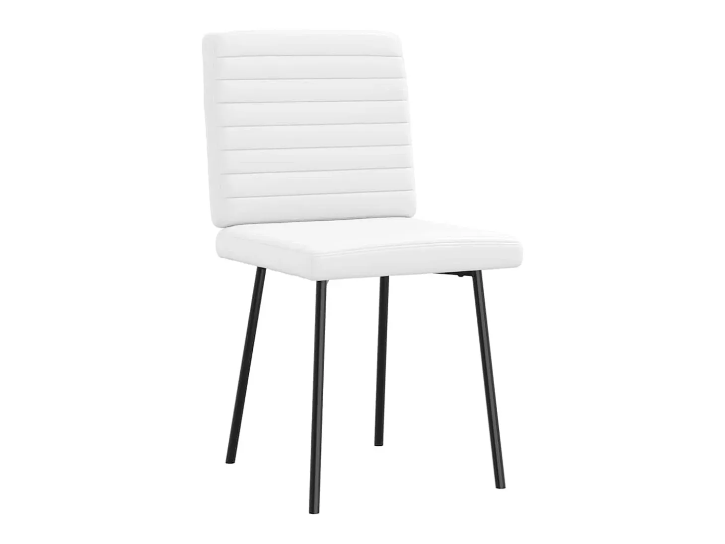 Juego de 2 sillas de comedor de piel sintética blanca