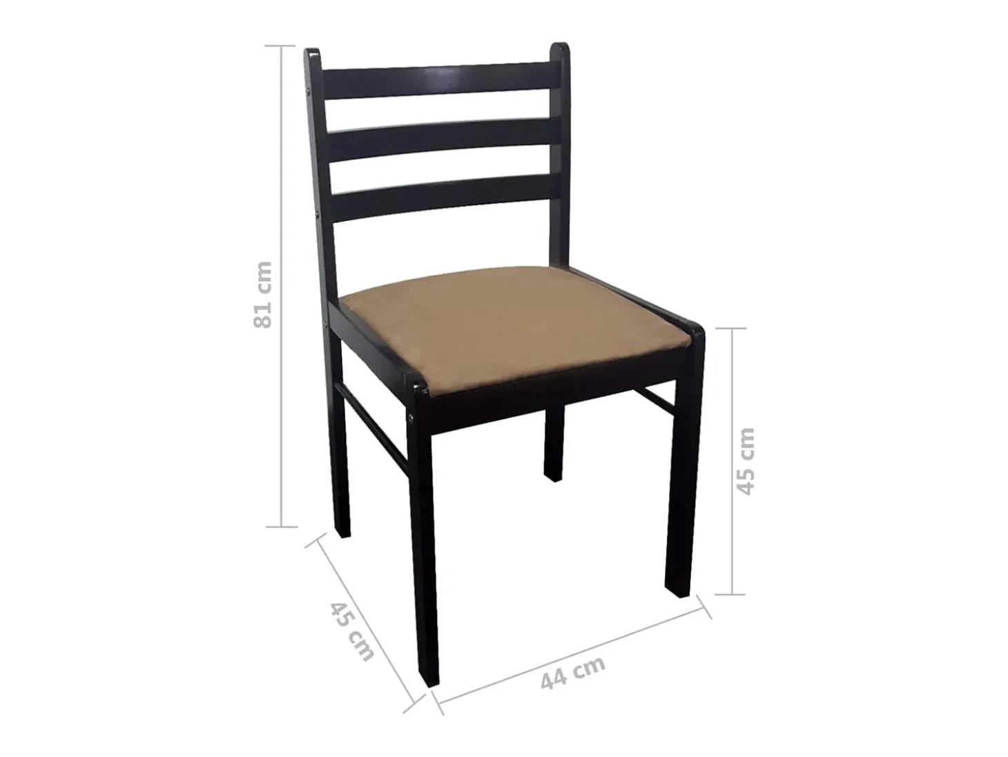 Juego de 4 Sillas de comedor madera maciza caucho terciopelo marrón ES257948
