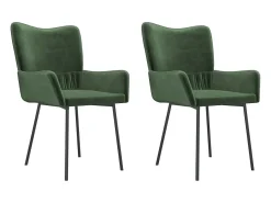 Juego de 2 Sillas de comedor terciopelo verde oscuro ES193429