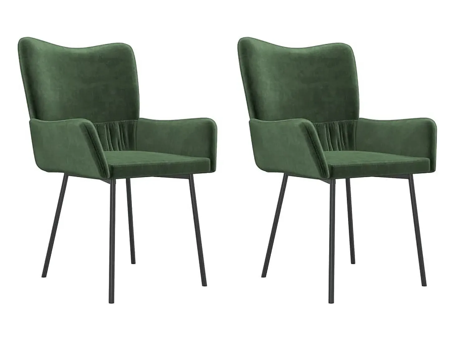 Juego de 2 Sillas de comedor terciopelo verde oscuro ES193429
