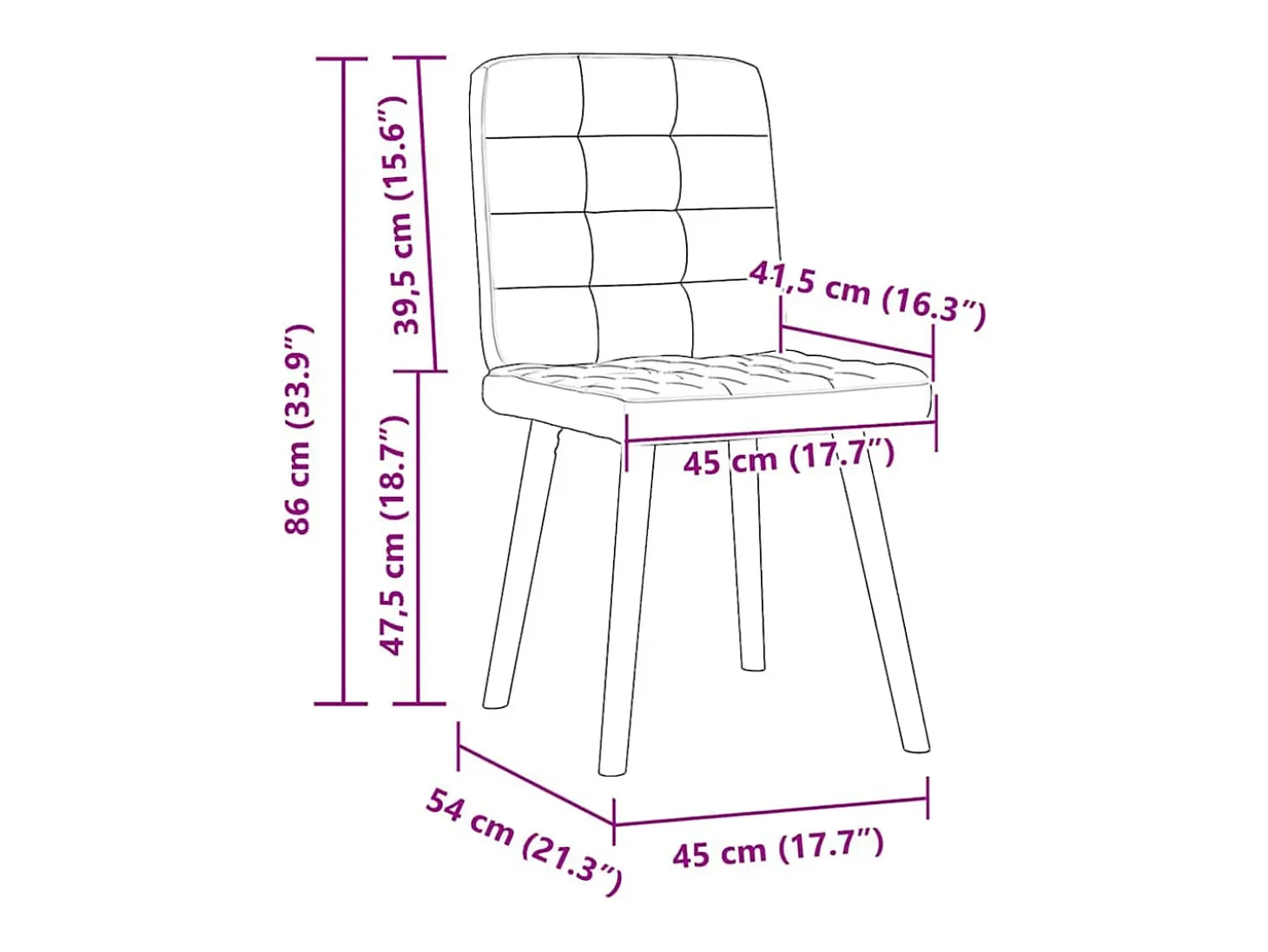 Juego de 2 sillas de comedor de tela gris claro