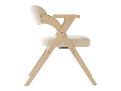 Juego de 2 sillas de comedor plegables - plegables y plegables - cojín de terciopelo - 64,5 x 66,5 x 73 cm - madera - beige