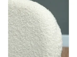 Juego de 4 sillas de comedor, sillas de cocina tapizadas con respaldo, aspecto terciopelo, patas de acero, color blanco
