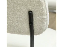 Juego de 4 sillas de comedor, sillas de cocina tapizadas con respaldo, aspecto terciopelo, patas de acero, color blanco