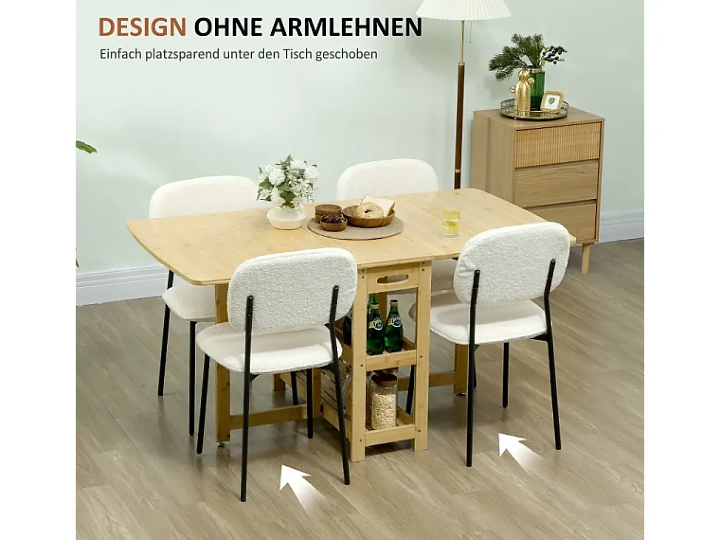 Juego de 4 sillas de comedor, sillas de cocina tapizadas con respaldo, aspecto terciopelo, patas de acero, color blanco