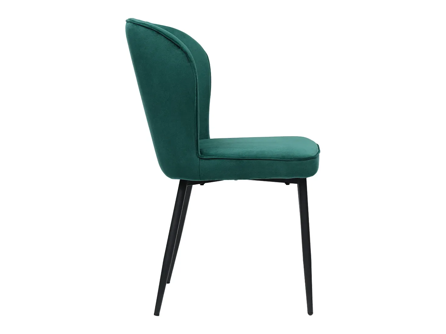 Juego de 2 sillas de comedor - terciopelo verde - con estructura de metal y respaldo acolchado