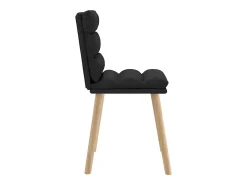 Juego de 4 sillas de comedor de tela negra