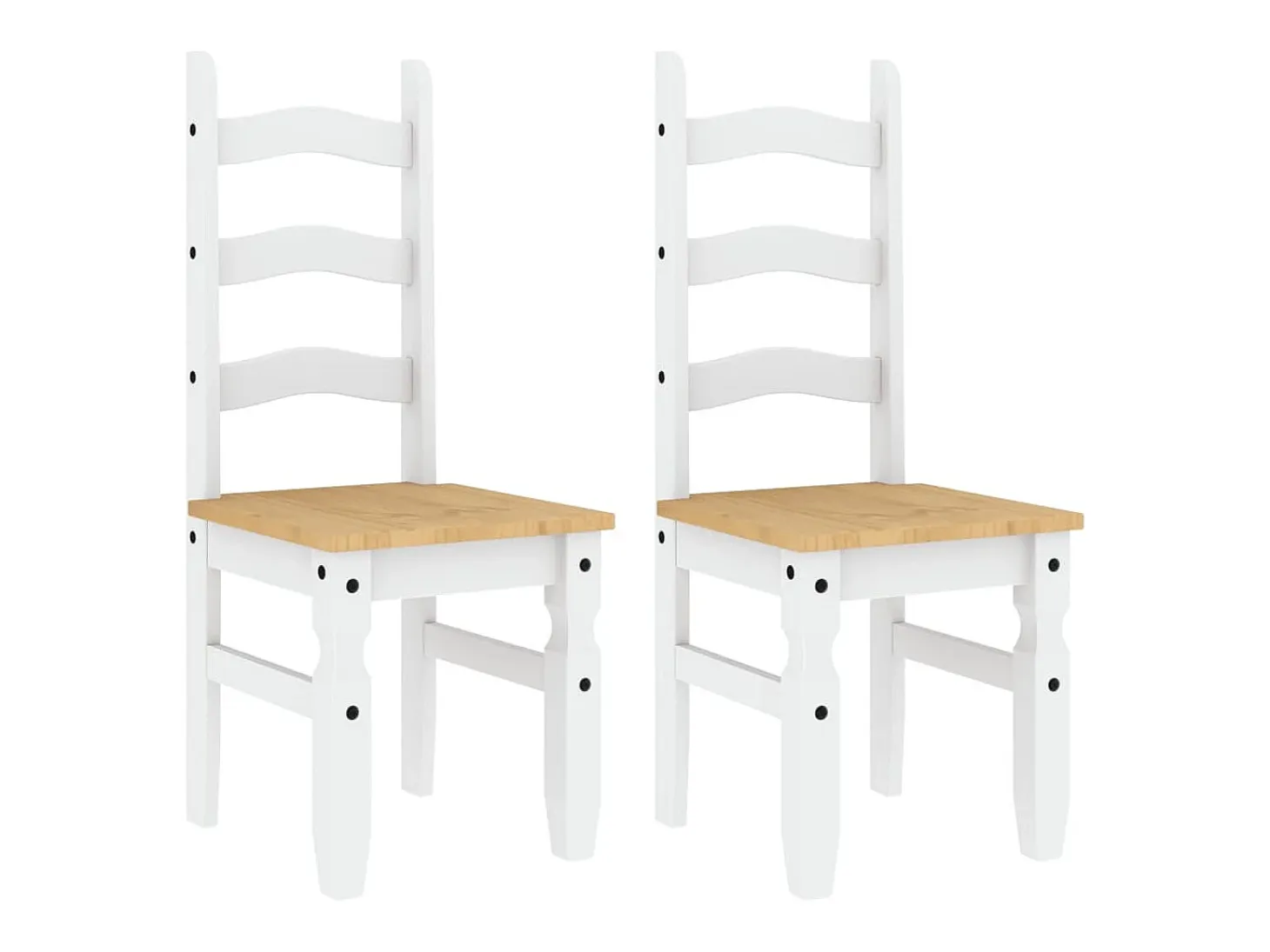 Juego de 2 Sillas de comedor Corona madera pino blanco 42x47x107 cm ES488691