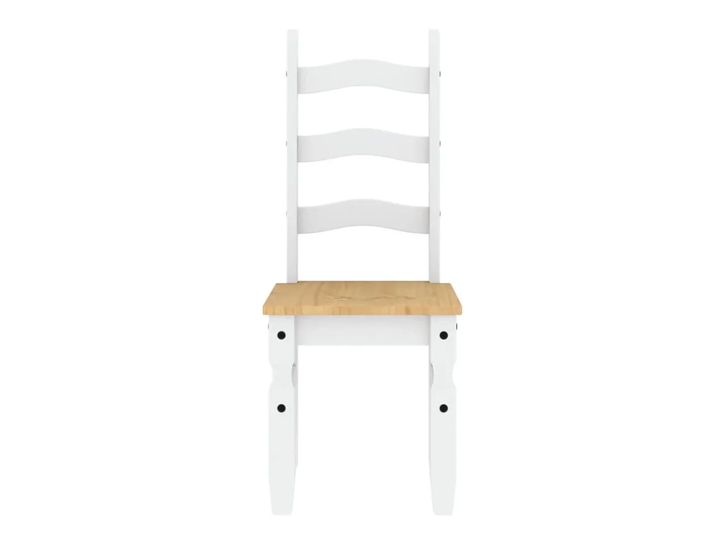 Juego de 2 Sillas de comedor Corona madera pino blanco 42x47x107 cm ES488691