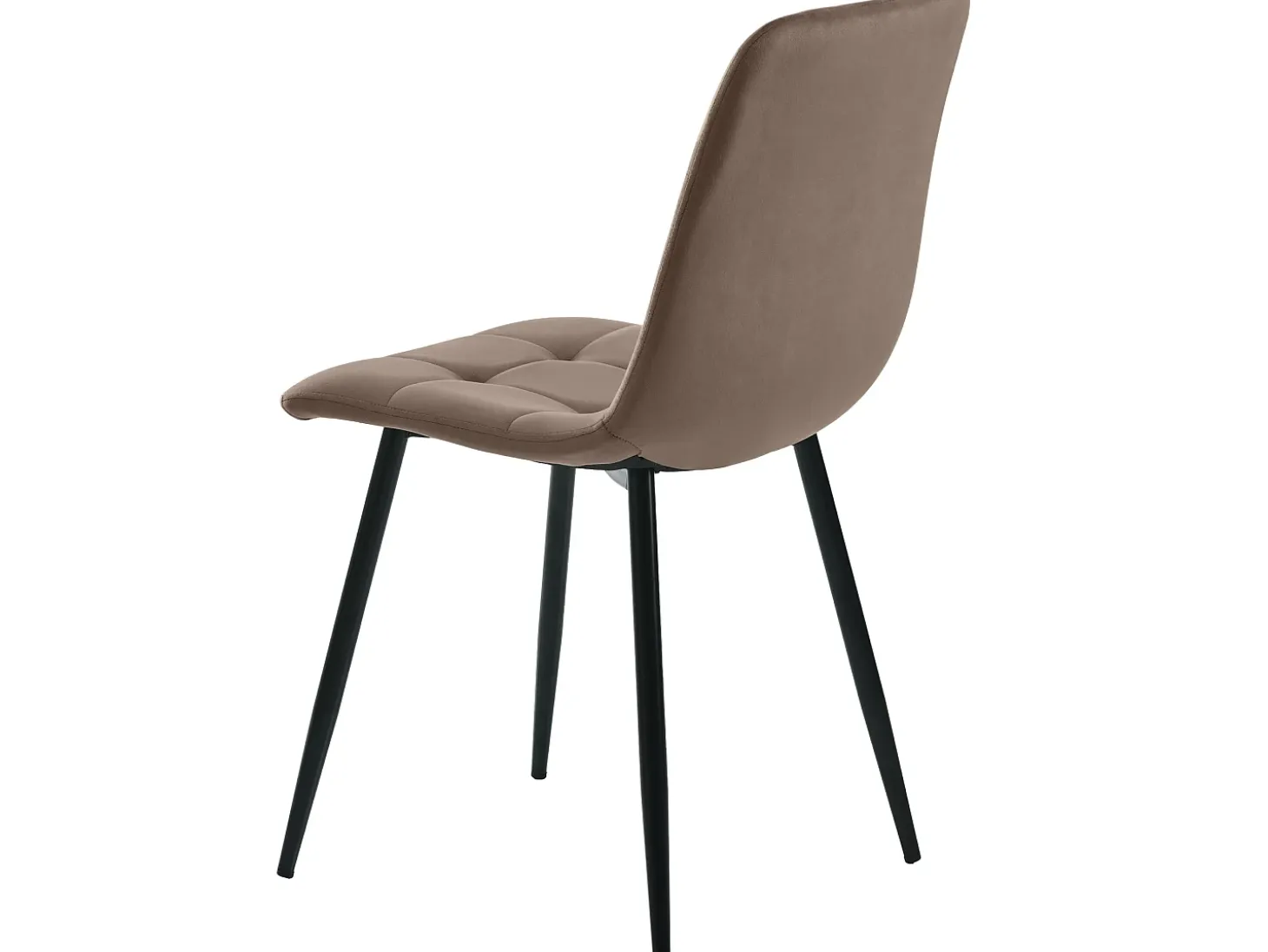 Juego de 4 sillas de comedor - estructura metálica - tela terciopelo - marrón