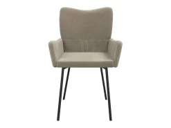 Juego de 2 sillas de comedor en terciopelo gris claro