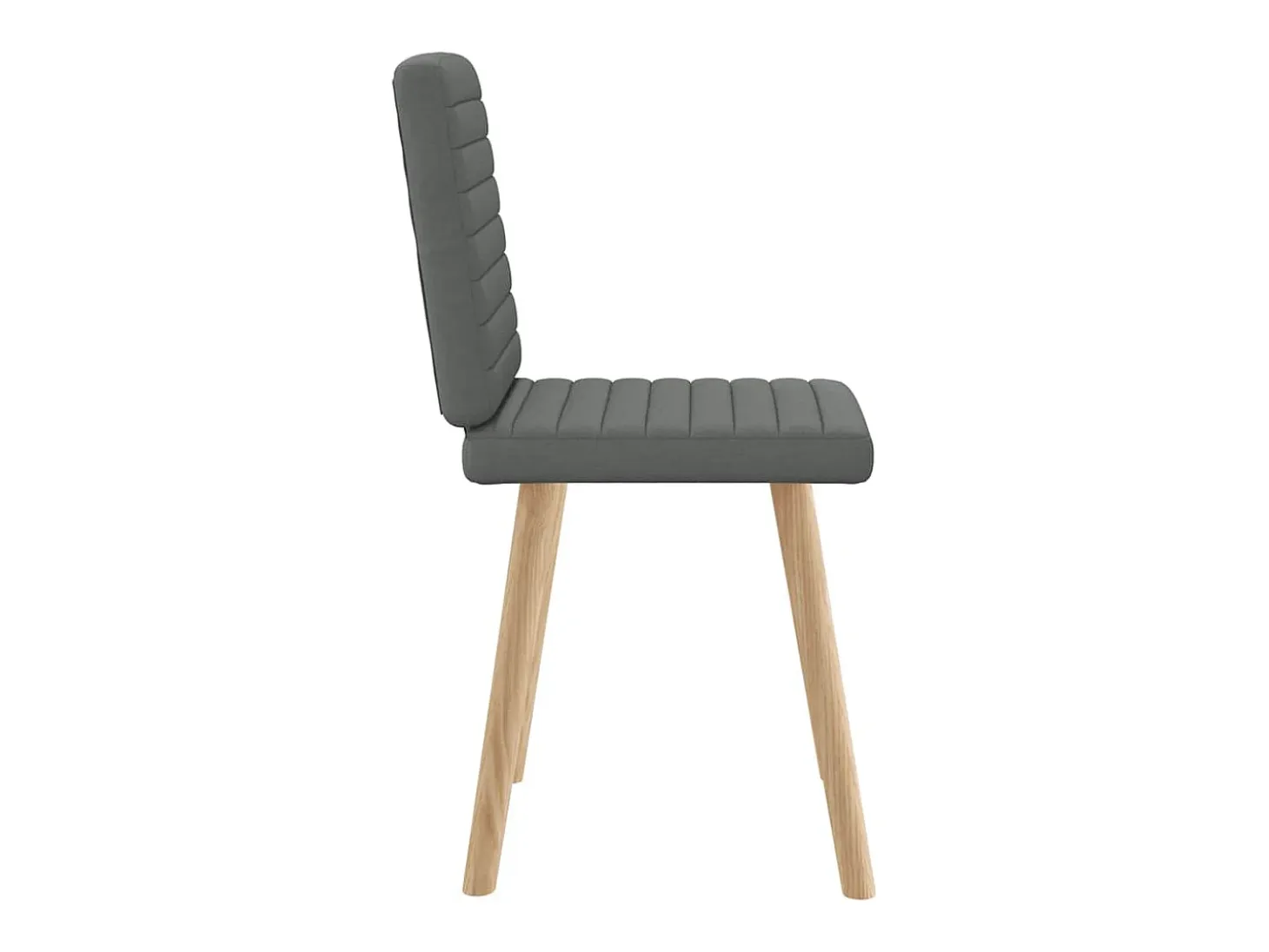 Juego de 2 sillas de comedor de tela gris oscuro