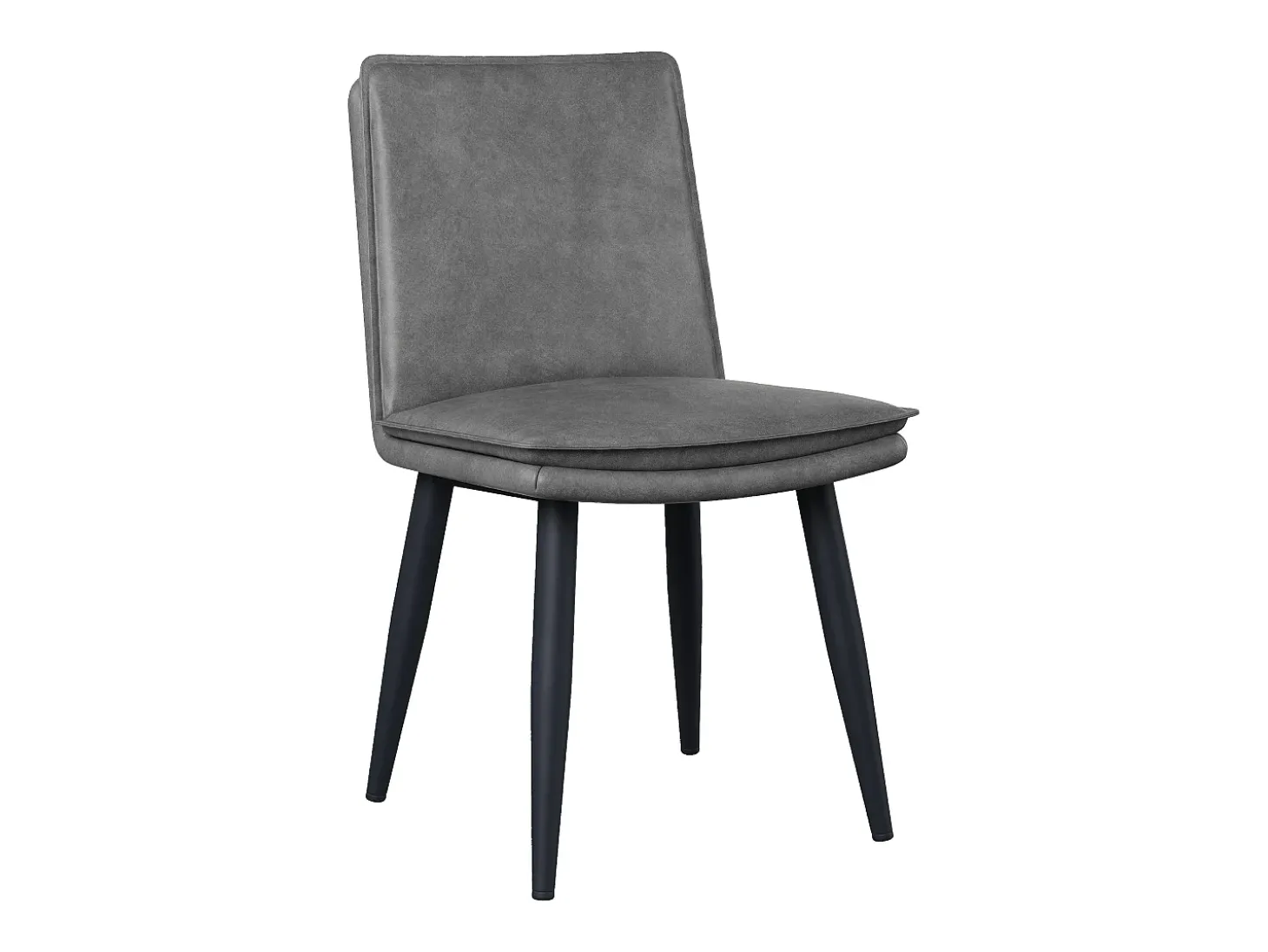 Juego de 6 sillas de comedor, PU gris, con asientos acolchados de doble capa - para comedores y salas de estar