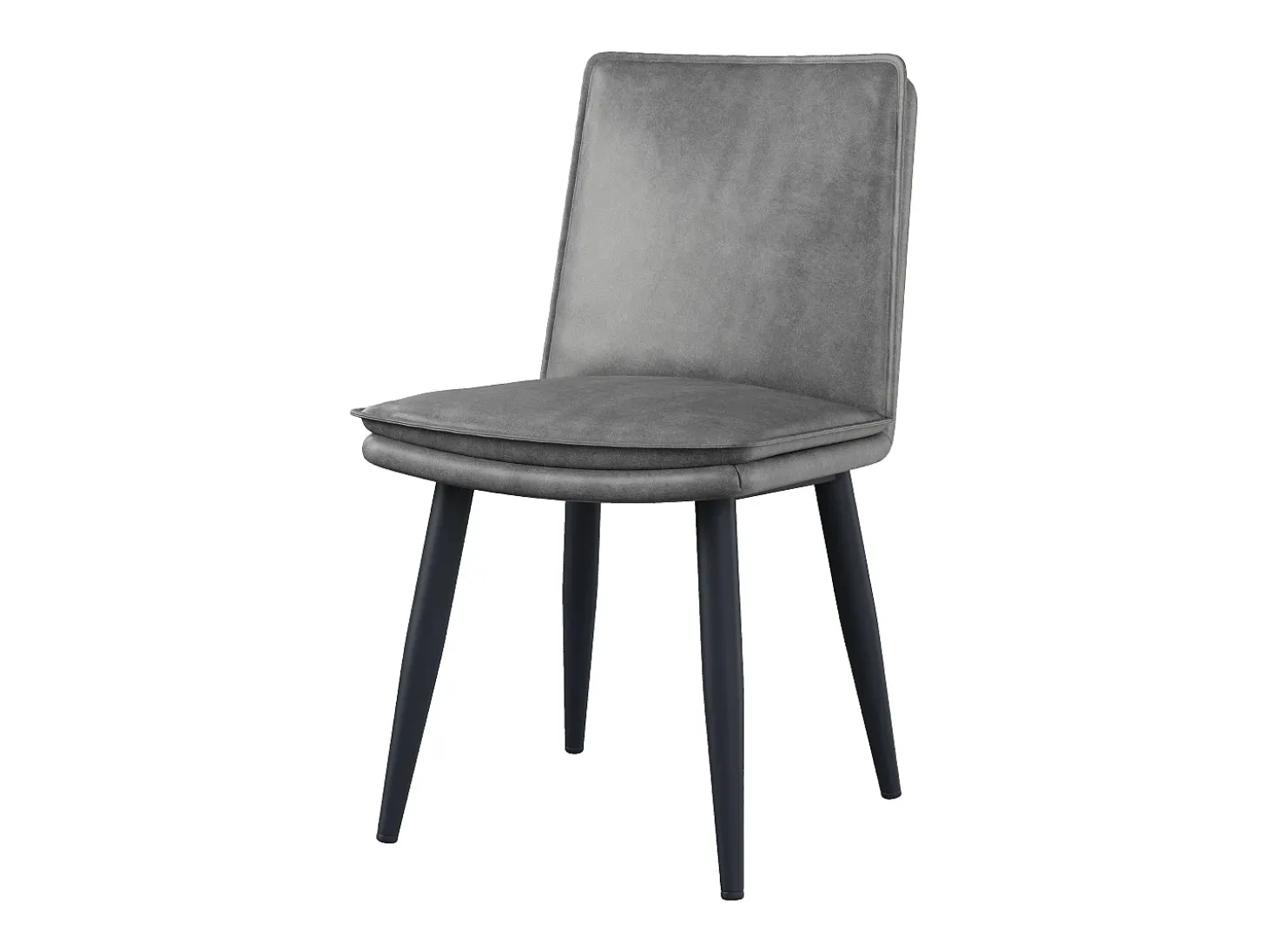 Juego de 6 sillas de comedor, PU gris, con asientos acolchados de doble capa - para comedores y salas de estar
