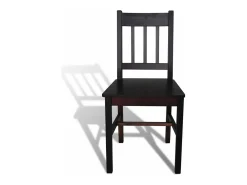 Juego de 6 Sillas de comedor madera de pino marrón oscuro ES765646
