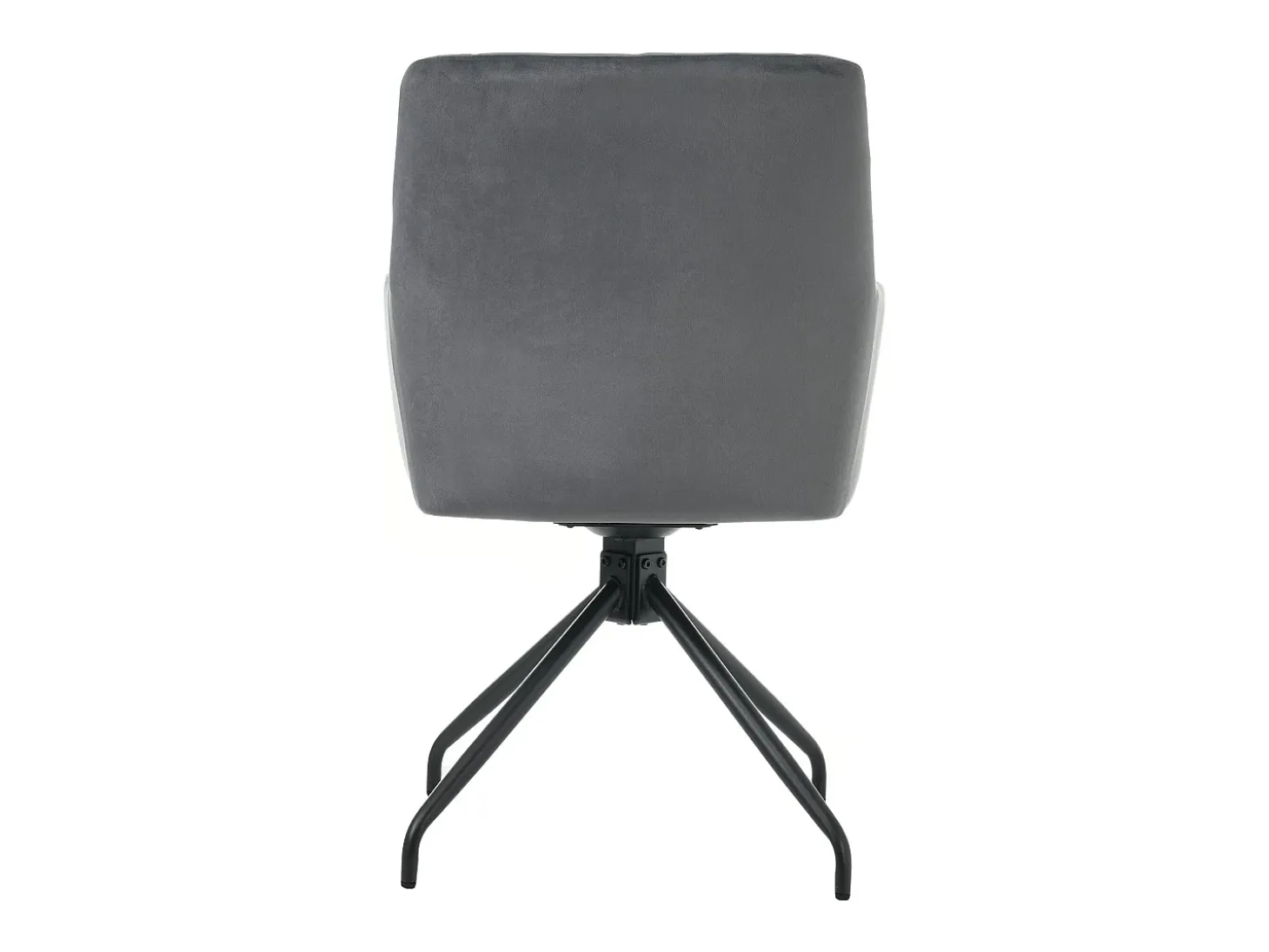 Juego de 2 sillas de comedor giratorias de terciopelo gris oscuro con reposabrazos y respaldo y patas de metal