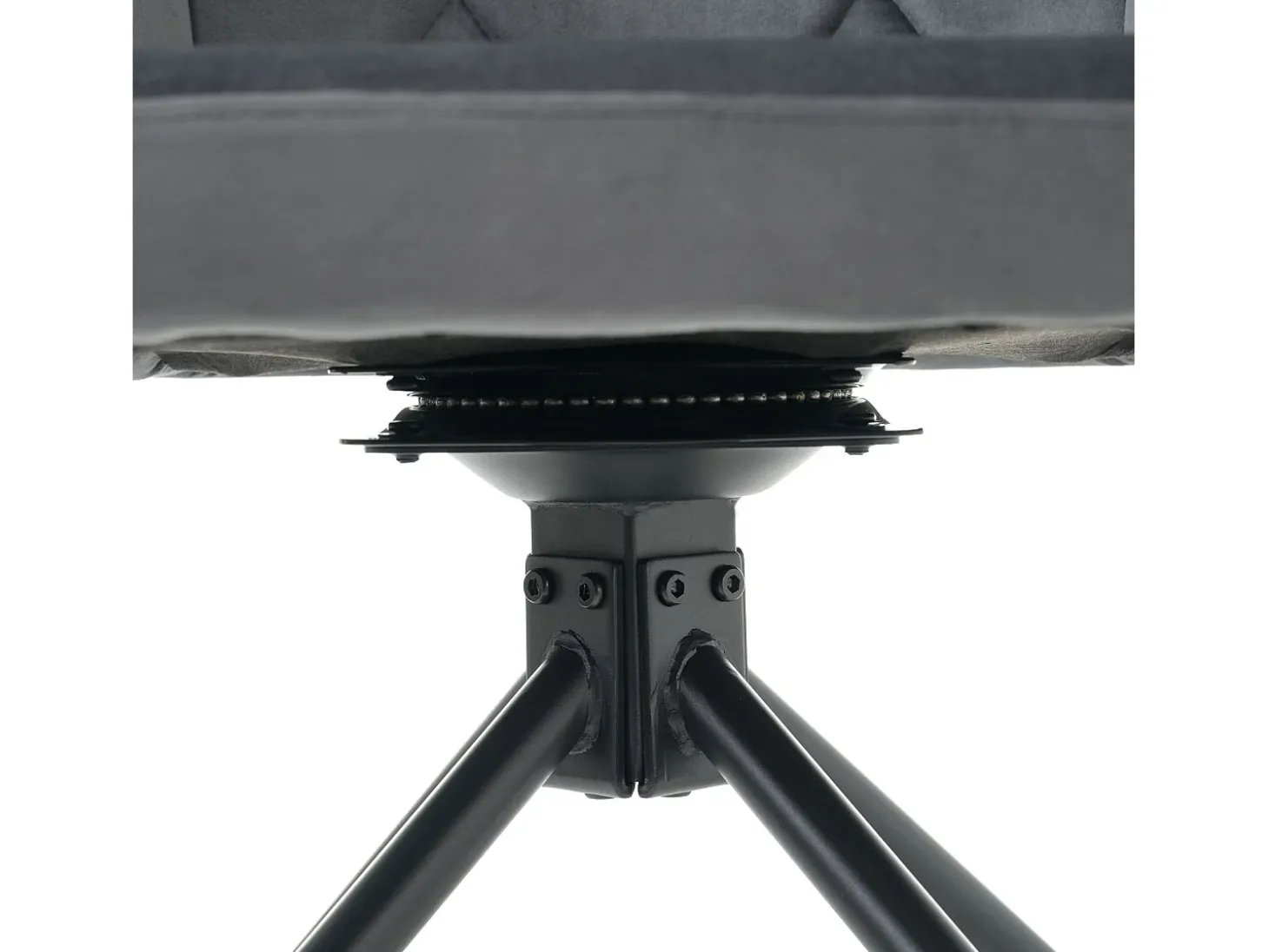 Juego de 2 sillas de comedor giratorias de terciopelo gris oscuro con reposabrazos y respaldo y patas de metal
