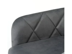Juego de 2 sillas de comedor giratorias de terciopelo gris oscuro con reposabrazos y respaldo y patas de metal