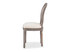 Juego de 4 sillas de comedor de tela color crema