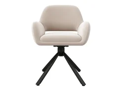 Juego de 2 sillas de comedor giratorias de terciopelo con reposabrazos, diseño moderno – beige