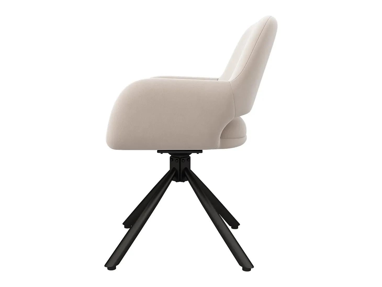 Juego de 2 sillas de comedor giratorias de terciopelo con reposabrazos, diseño moderno – beige