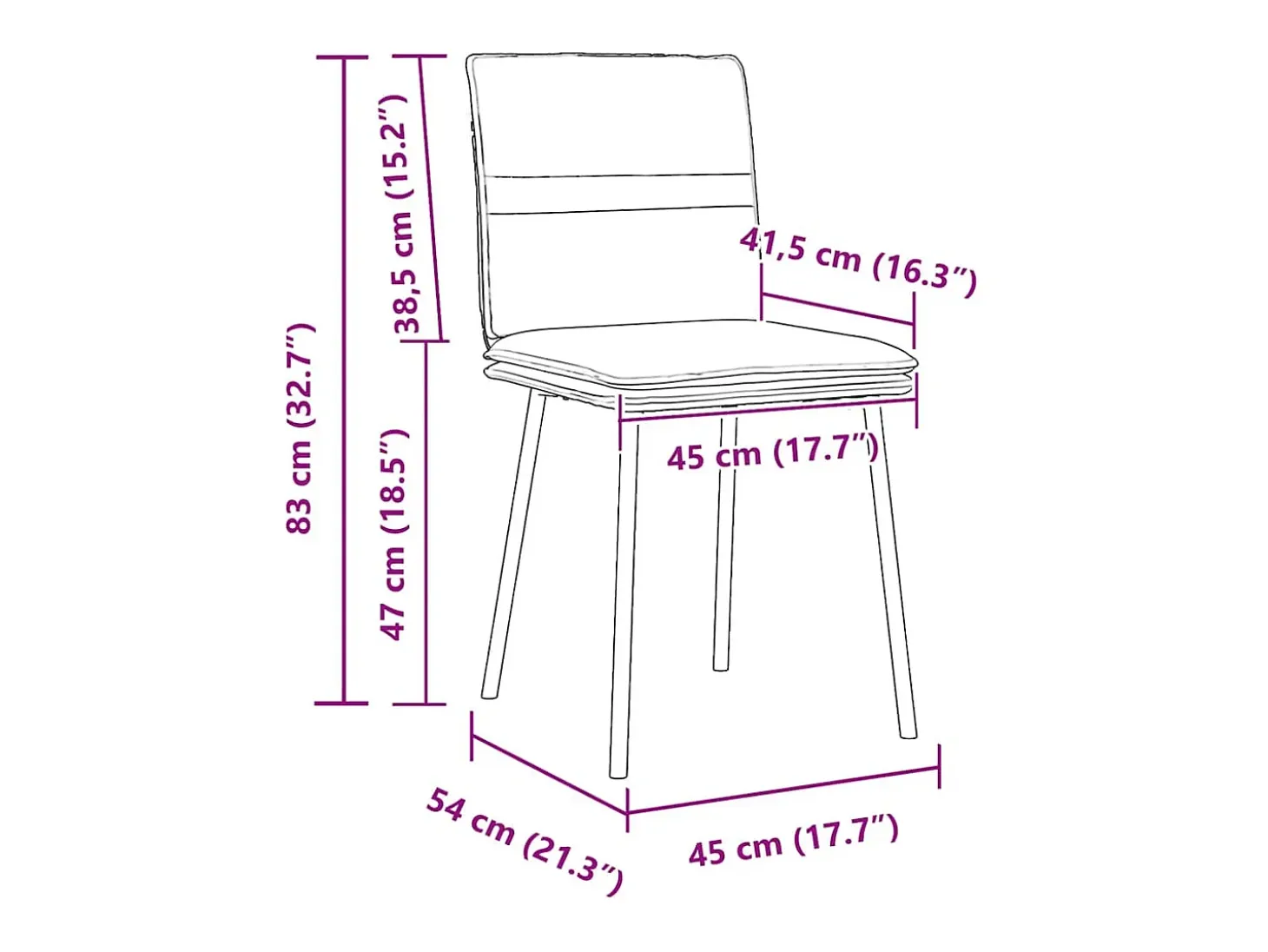 Juego de 4 sillas de comedor de terciopelo verde oscuro