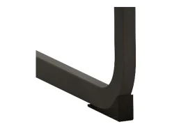 Juego de 2 sillas de comedor, piel sintética marrón, respaldo acolchado, patas de metal negro