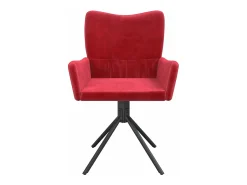 Juego de 2 Sillas de comedor giratorias terciopelo rojo tinto ES139217