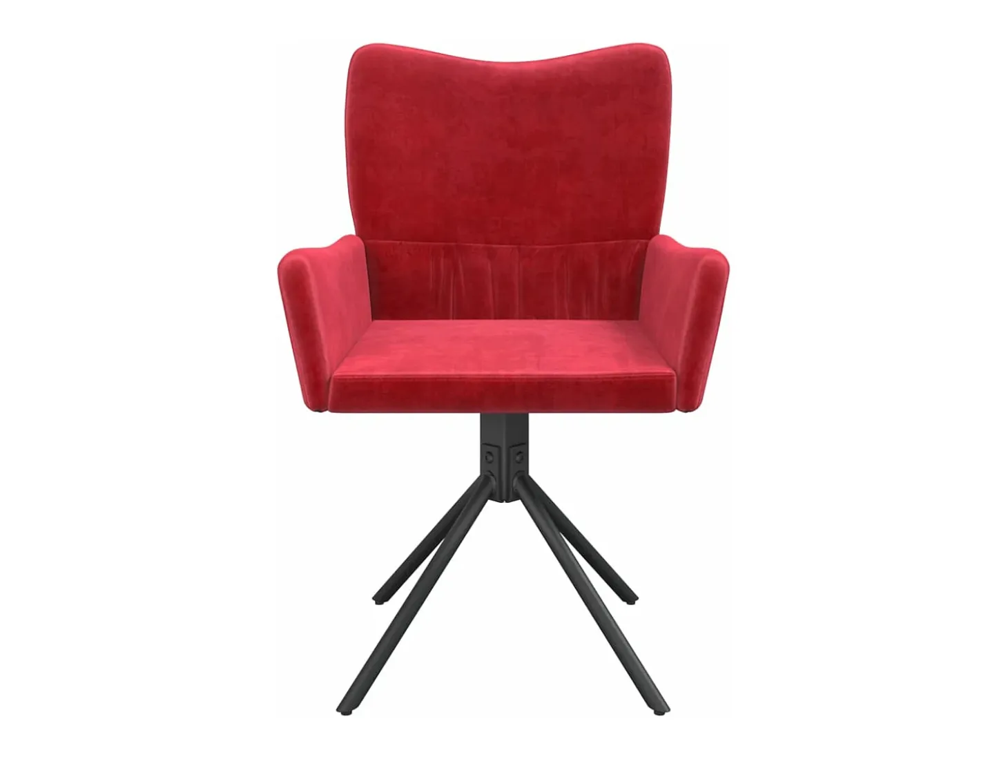 Juego de 2 Sillas de comedor giratorias terciopelo rojo tinto ES139217