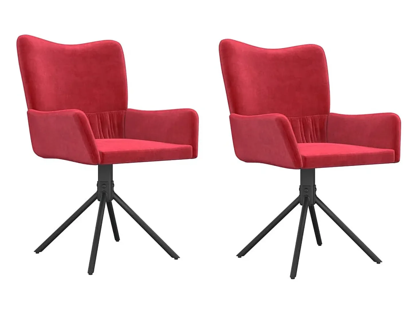 Juego de 2 Sillas de comedor giratorias terciopelo rojo tinto ES139217
