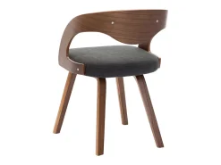 Juego de 2 Sillas de comedor madera curvada y tela gris oscuro ES315137