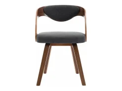 Juego de 2 Sillas de comedor madera curvada y tela gris oscuro ES315137