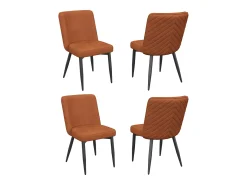 Juego de 4 sillas de comedor - 63 x 48 x 85 cm - para comedores/salones/cafeterías - Estilo moderno - Terciopelo - Rojo óxido