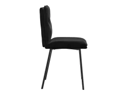 Juego de 2 sillas de comedor de terciopelo negro