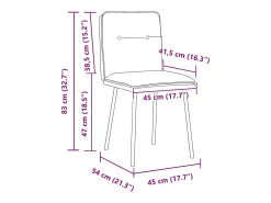 Juego de 2 sillas de comedor de terciopelo negro