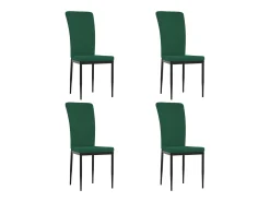 Juego de 4 Sillas de comedor terciopelo verde oscuro ES384965