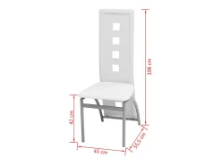 Juego de 6 Sillas de comedor cuero sintético blanco ES191712