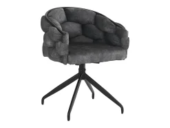 Juego de 6 sillas de comedor de terciopelo y metal – gris