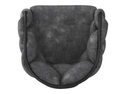 Juego de 6 sillas de comedor de terciopelo y metal – gris