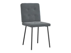 Juego de 4 sillas de comedor en terciopelo gris oscuro
