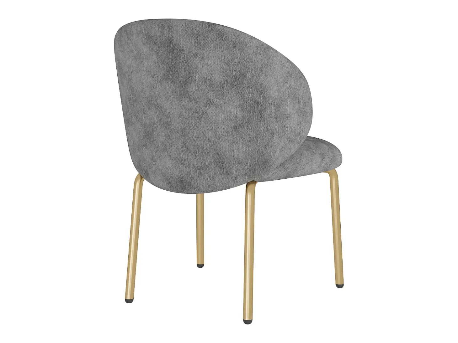 Juego de 4 sillas de comedor de chenilla gris - Patas de metal dorado