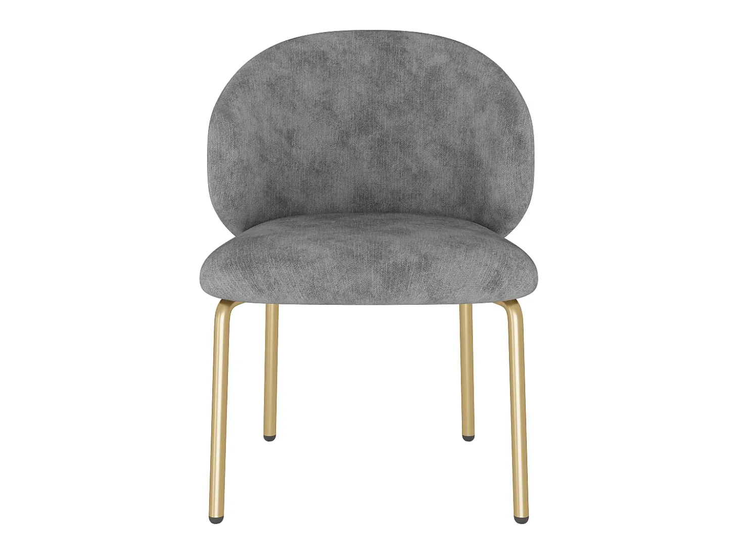 Juego de 4 sillas de comedor de chenilla gris - Patas de metal dorado